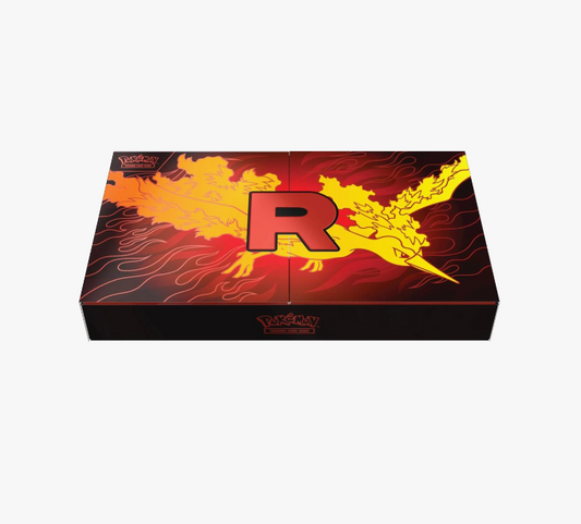 Pokemon Team Rocket's Moltres ex Ultra Premium Collection box front view showing sealed packaging