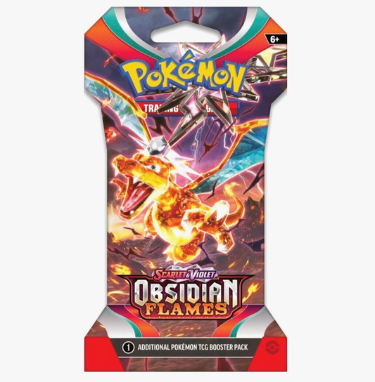 Pokemon TCG Obsidian Flames Sleeved Booster Pack showing SV03 set branding