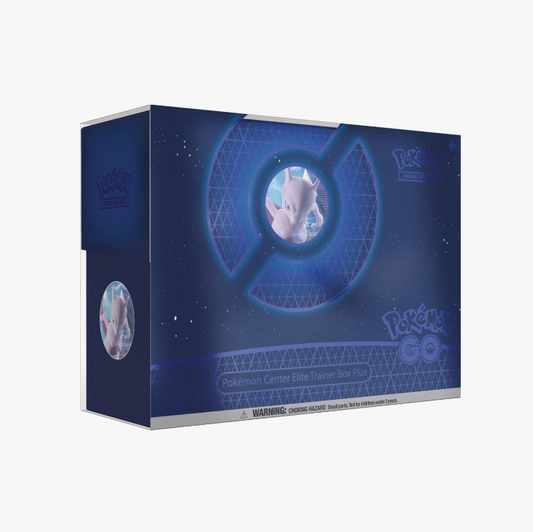 Pokemon TCG Pokemon GO Pokemon Center Elite Trainer Box Plus packaging showing Mewtwo exclusive box art