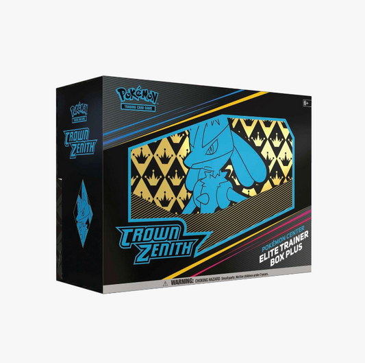 Pokemon TCG Crown Zenith Pokemon Center Elite Trainer Box Plus packaging showing exclusive box art