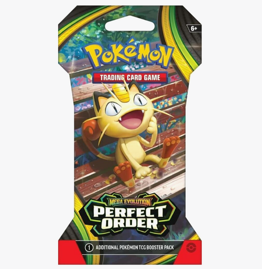 Pokemon TCG Mega Evolution Perfect Order ME03 sleeved booster pack front of packaging