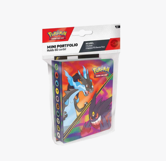 Pokemon TCG 2026 Q1 Mini Portfolio packaging showing binder and booster pack