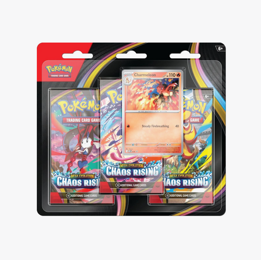 Pokemon TCG Chaos Rising 3 Pack Blister Charmeleon product photo of sealed packaging