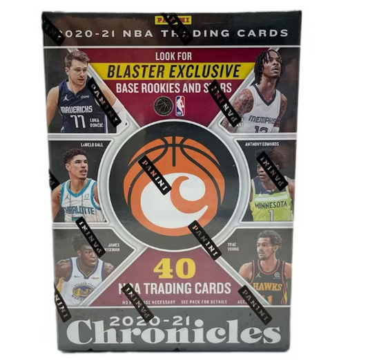 2020-21 Panini Chronicles Basketball Blaster Box factory sealed retail packaging showing multi-brand design