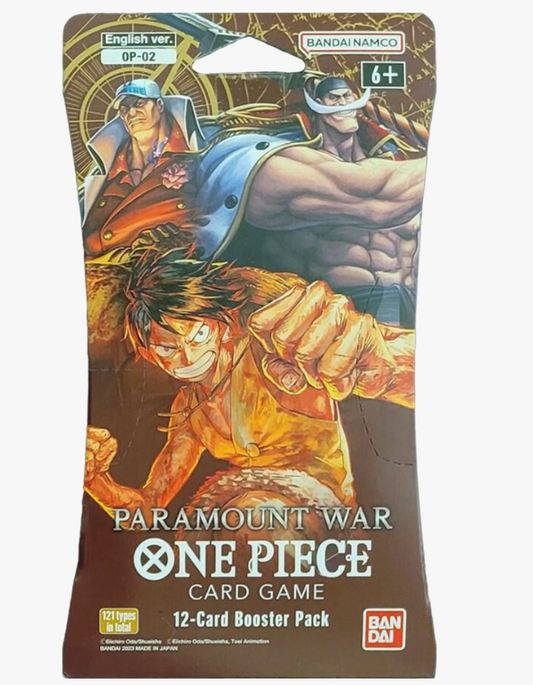 One Piece Card Game Paramount War OP02 sleeved booster pack factory sealed
