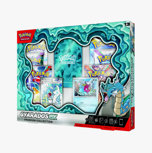 Pokemon TCG Gyarados ex Premium Collection factory sealed showing magnetic display case