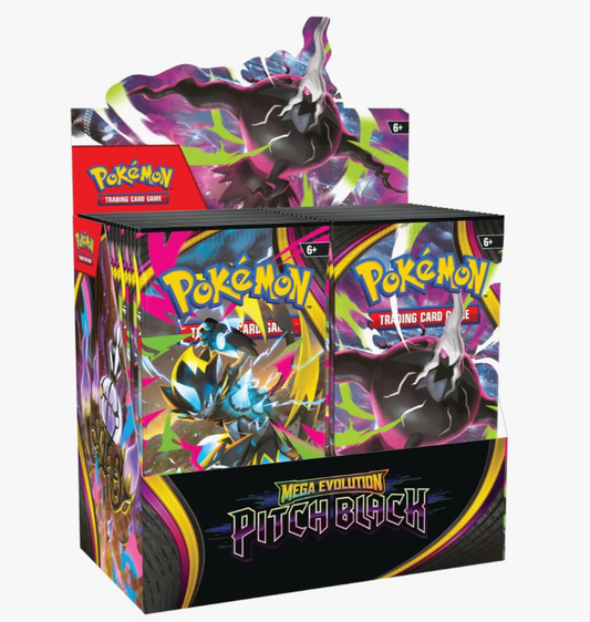 Pokemon TCG Pitch Black Booster Box factory sealed packaging showing 36-pack configuration