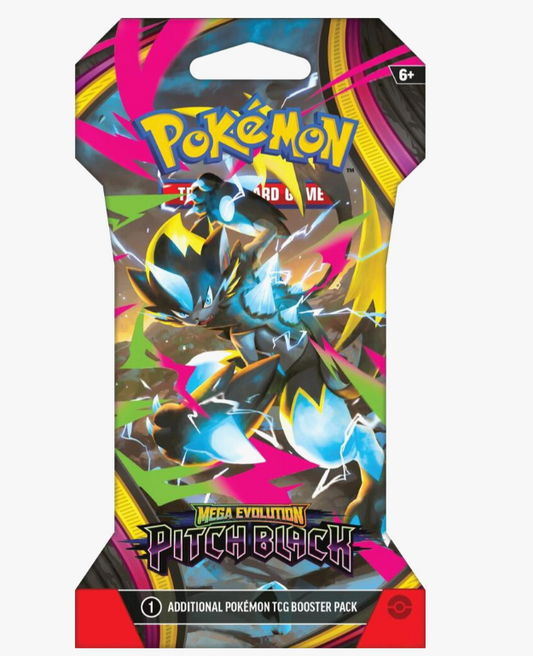 Pokemon TCG Pitch Black Sleeved Booster Pack ME05 front view factory sealed