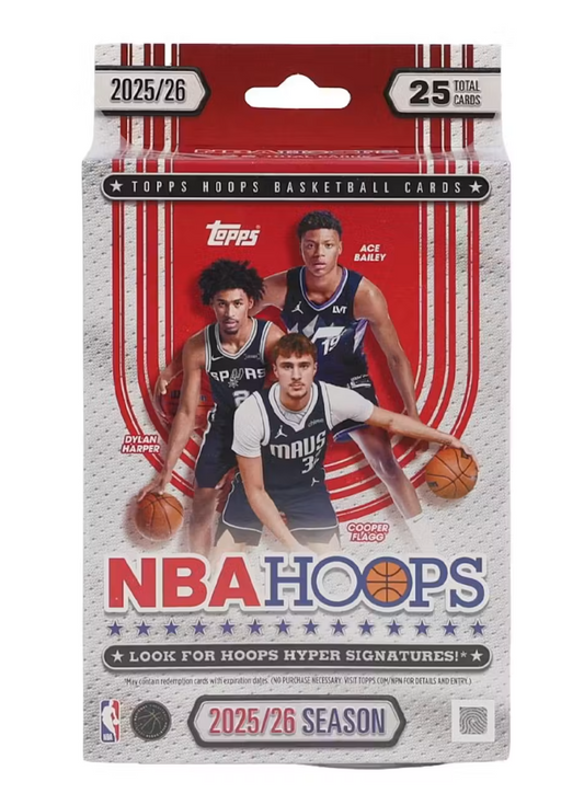 2025-26 Topps Hoops Basketball Hanger Box front view factory sealed