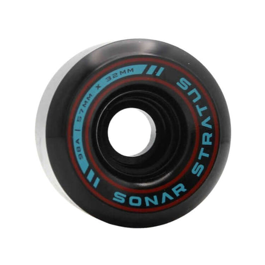 this is an image of Sonar Wheels “Stratus” Black 57x32mm 98a 4pk