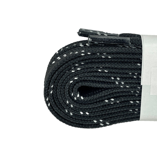 this is an image of Speed Laces Black White Trace Waxed