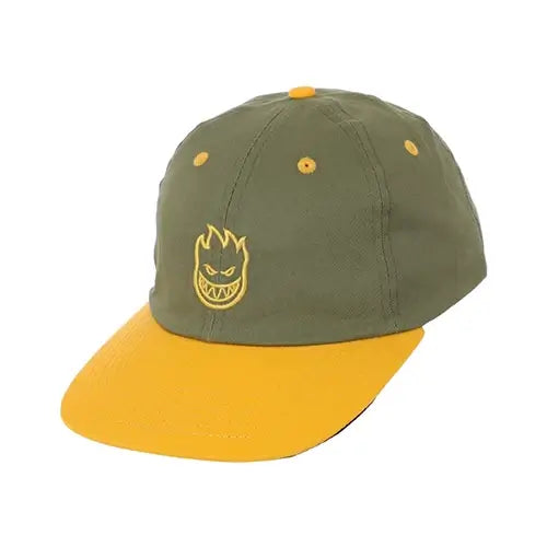 this is an image of Spitfire Lil Bighead Strapback Hat Olive/Gold