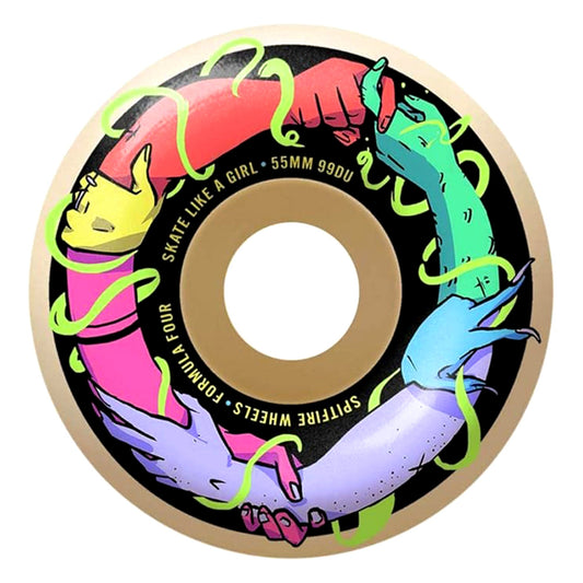 this is an image of Spitfire Wheels Formula 4 Classics Skate Like a Girl