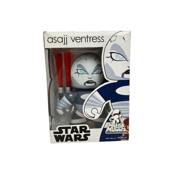 Star Wars 2008 Hasbro Mighty Muggs Asajj Ventress Box Top Open Clone Wars Figure