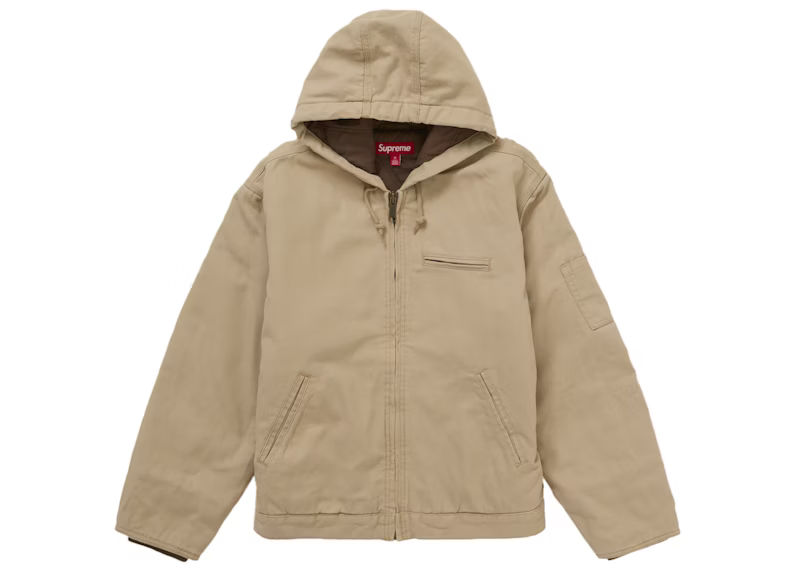 this is an image of Supreme x Thrasher Hooded Work Jacket