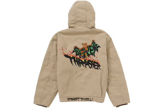 this is an image of Supreme x Thrasher Hooded Work Jacket