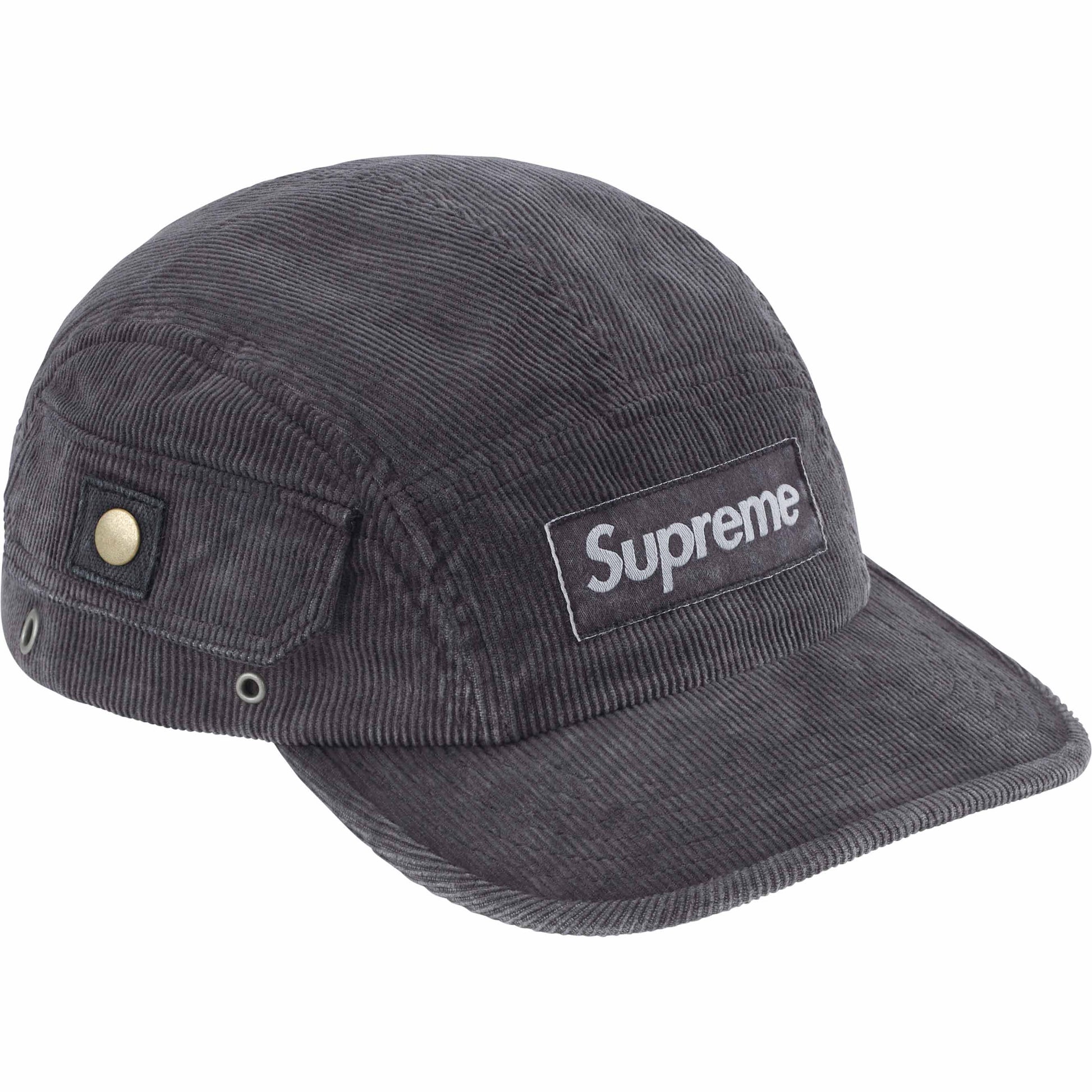 this is an image of Supreme Corduroy Pocket Camp Cap