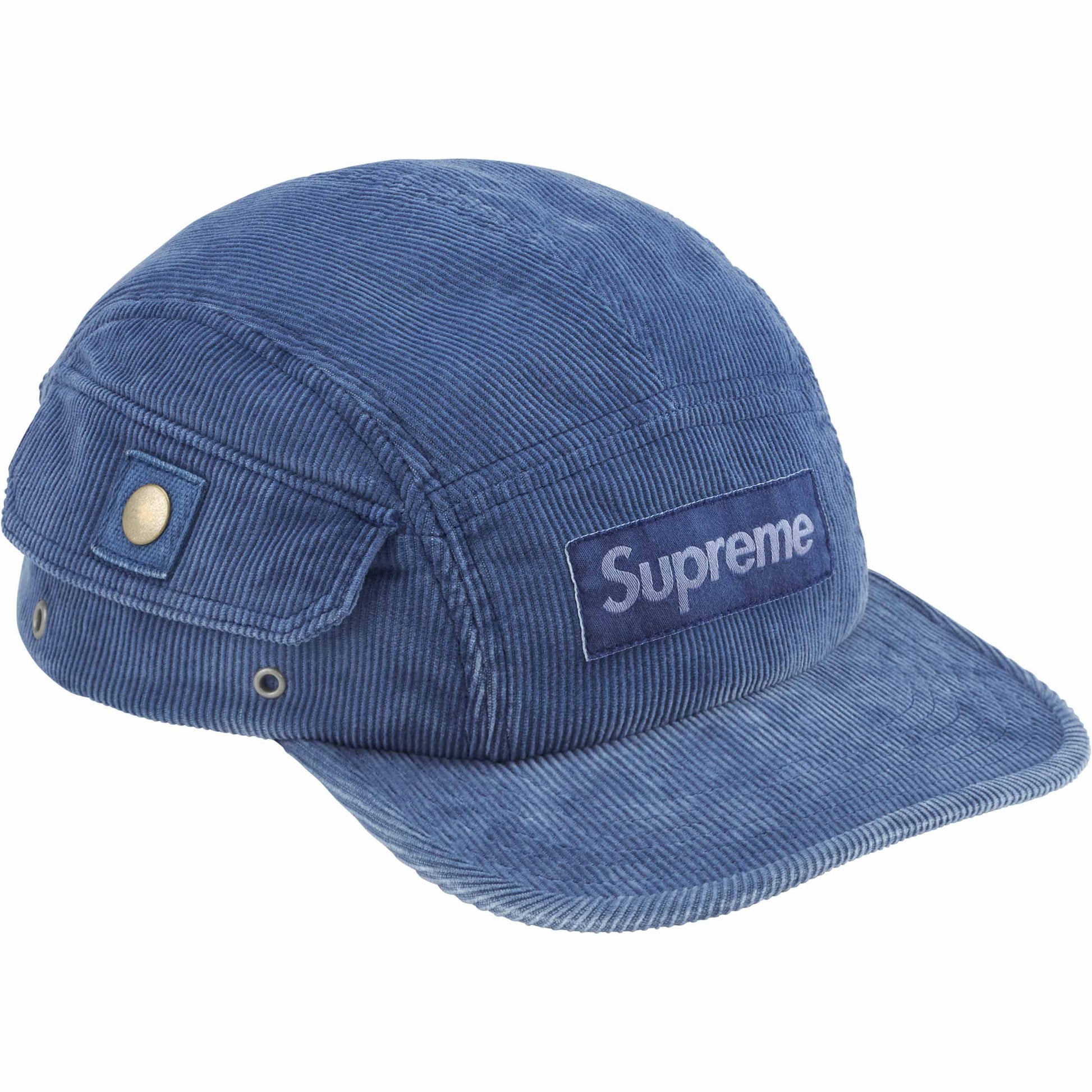 this is an image of Supreme Corduroy Pocket Camp Cap