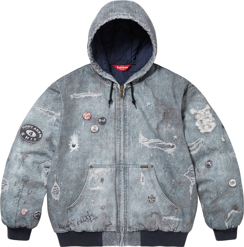 this is an image of Supreme Hooded Work Jacket "HJR Trompe L'oeil"
