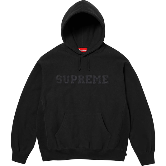 this is an image of Supreme Hoodie Collegiate Logo