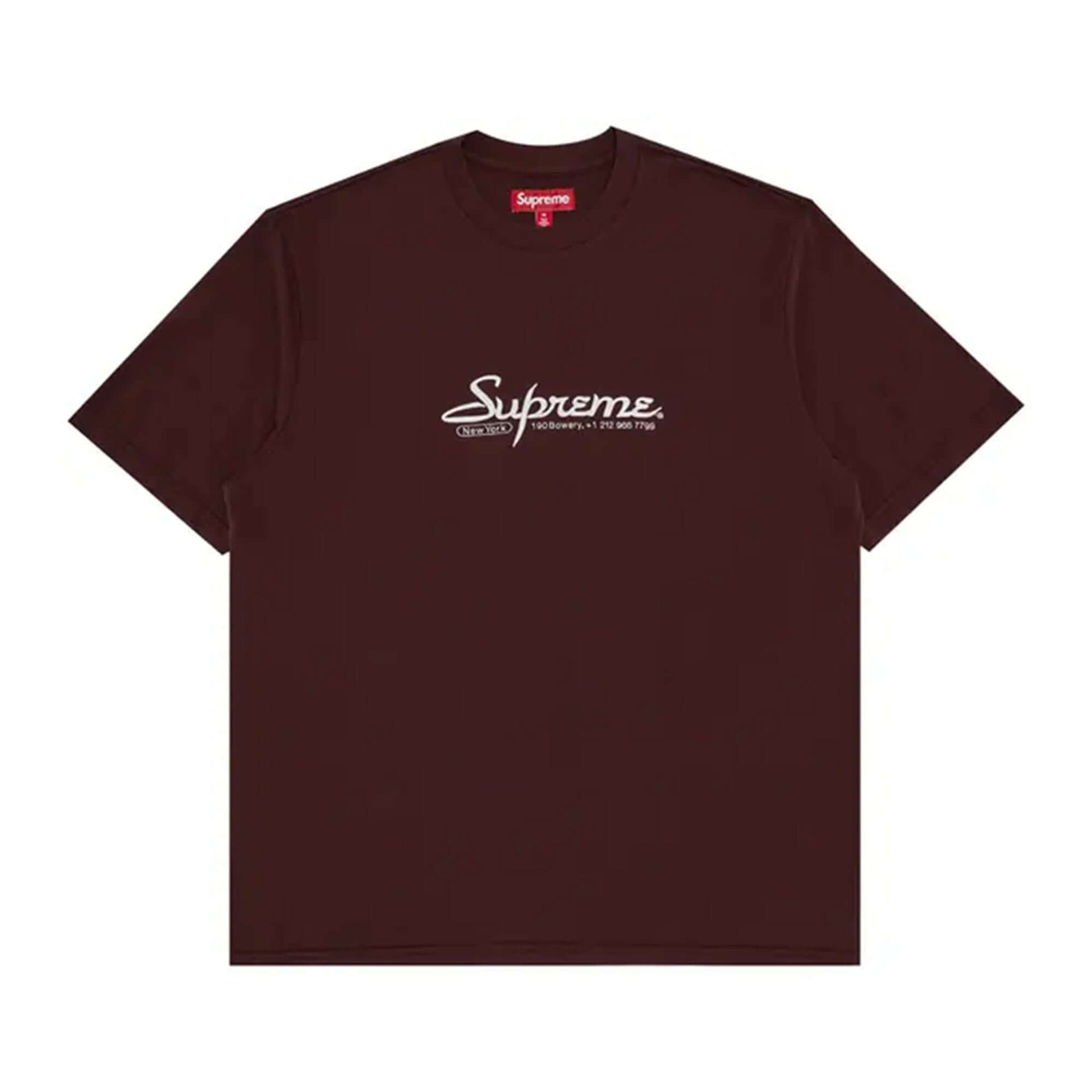 this is an image of Supreme “Contact” SS Tee Brown