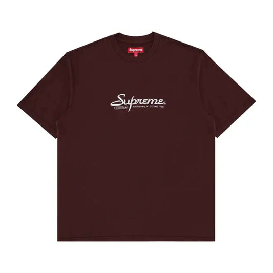 this is an image of Supreme “Contact” SS Tee Brown