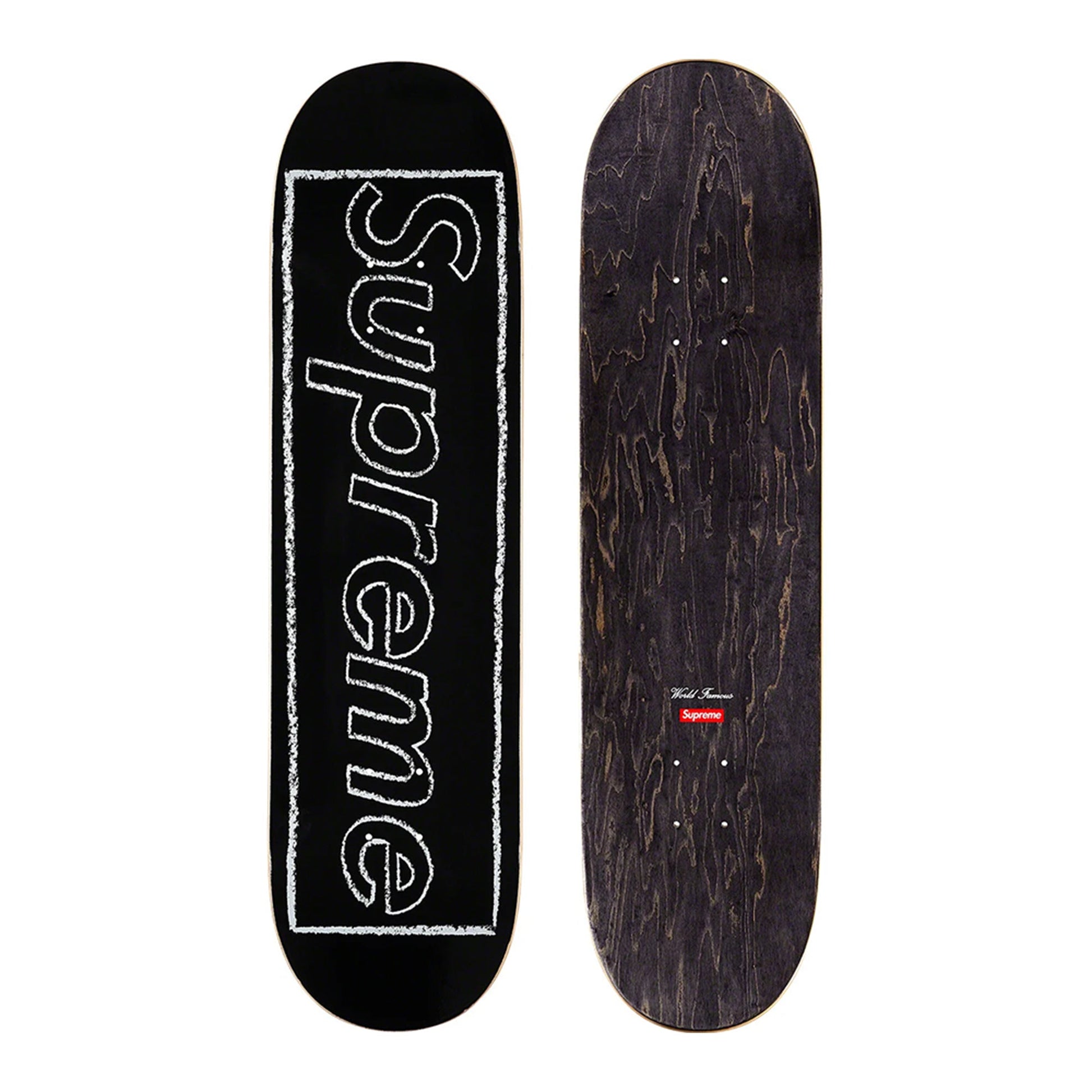 this is an image of Supreme Kaws Chalk Logo Skateboard Deck