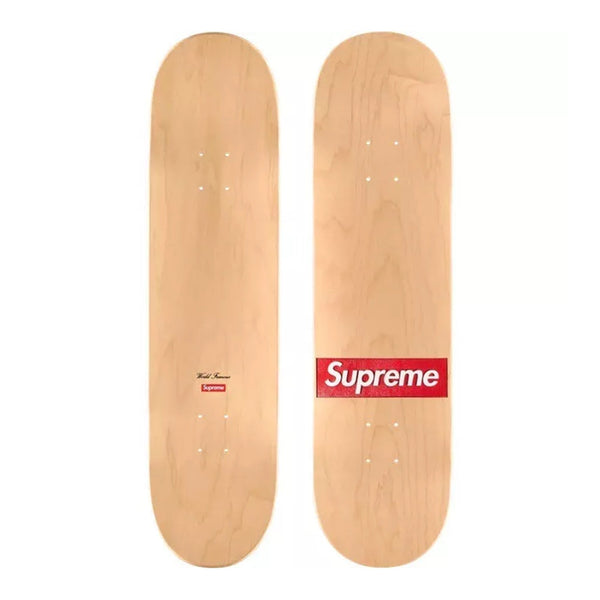 this is an image of Supreme Routed Box Logo Skateboard Deck