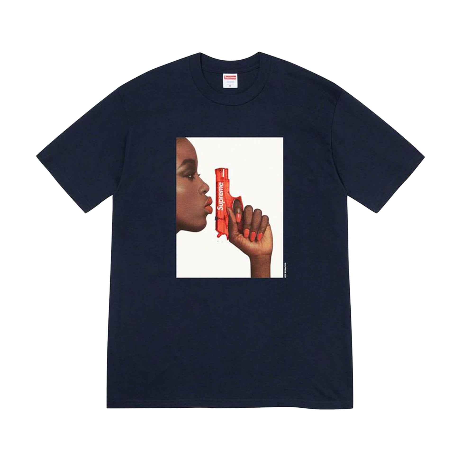 this is an image of Supreme T-Shirt Water Gun Logo