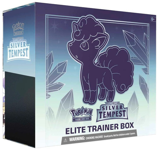 this is an image of Pokemon Sword & Shield: Silver Tempest Elite Trainer Box