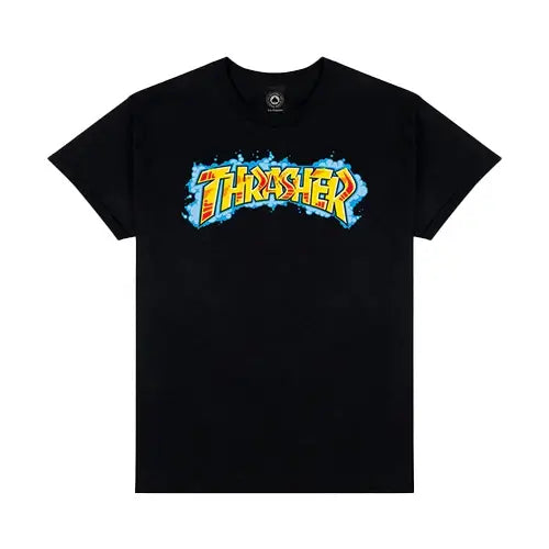 this is an image of Thrasher SS Tee Graffiti Black