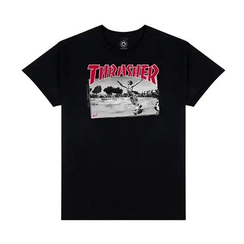 this is an image of Thrasher SS Tee Jake Dish Black