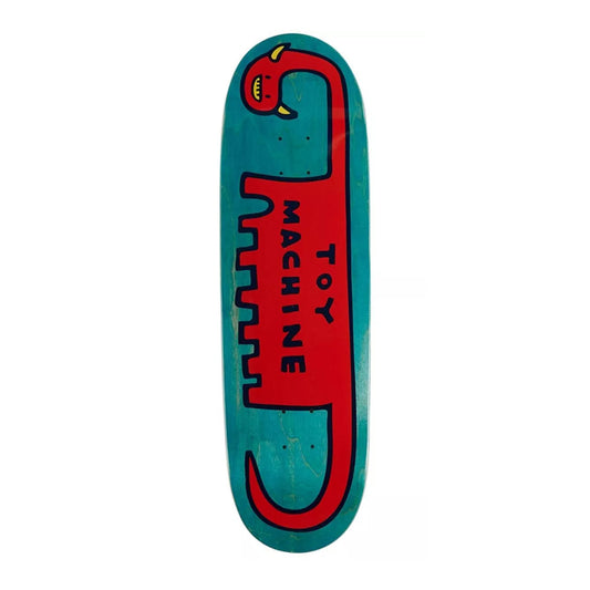 this is an image of Toy Machine Skateboard Deck Dino Sour Shape