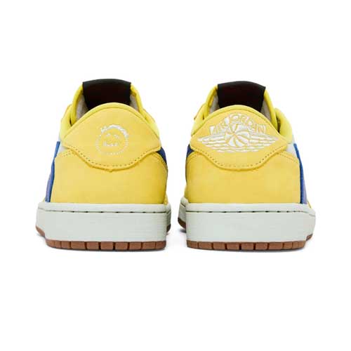 this is an image of Travis Scott x Air Jordan 1 Retro Low OG 'Canary' (Women's)