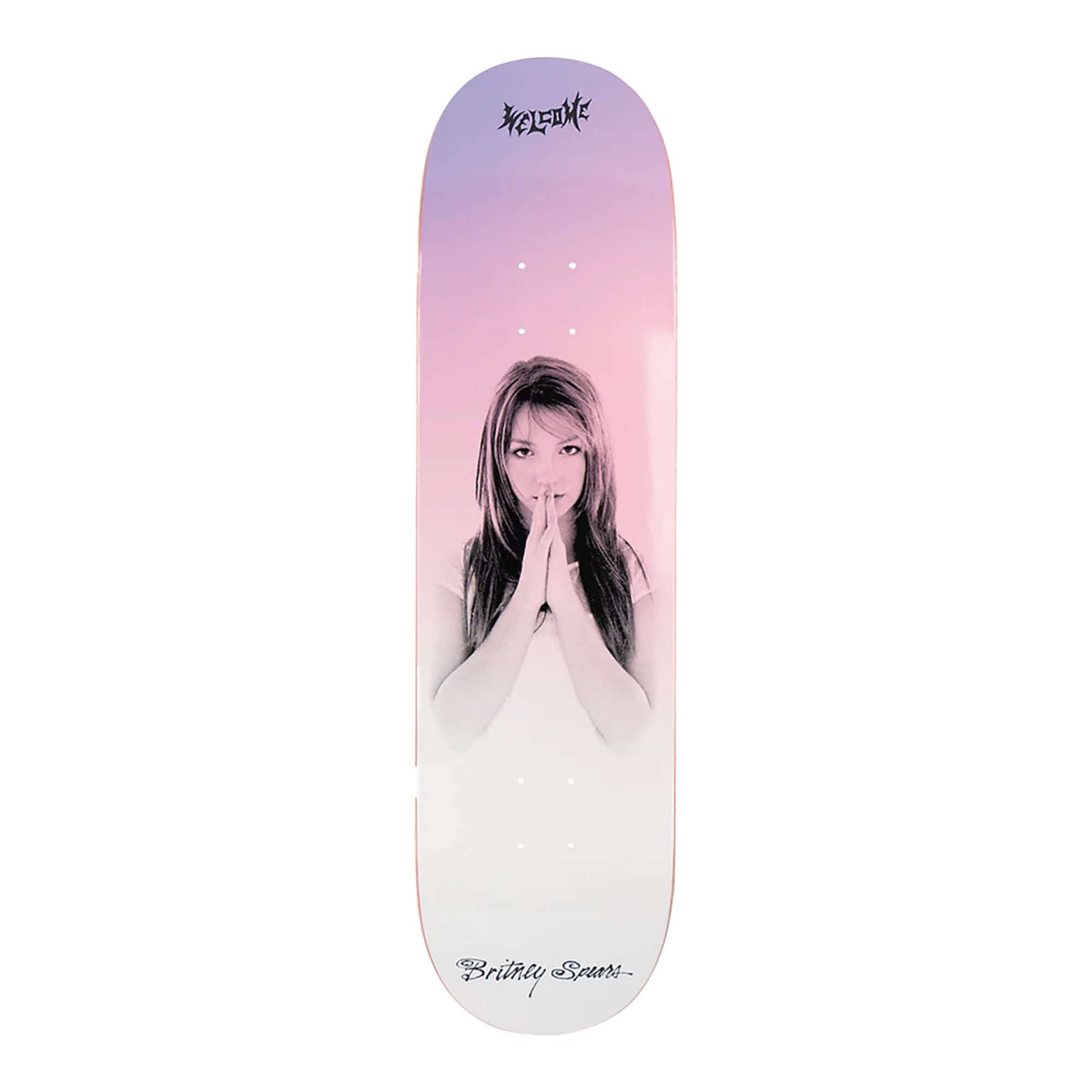 this is an image of Welcome Skateboard Deck Brittney Spears Believe 8.25